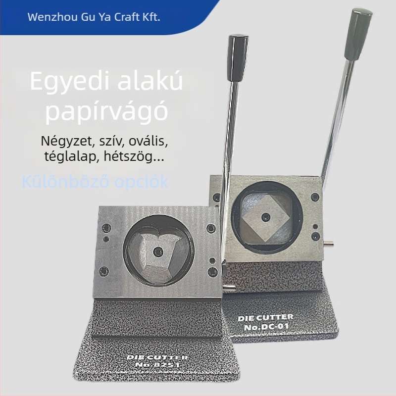 GY papírvágó, szív-, négyzet- és hexagon alakú formákkal, speciálisan formázott papírvágó kézműves felhasználásra, súlya 4 kg
