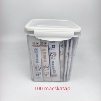 Plasztikus tárolóedény, négyzet alakú, élelmiszer és gabona tárolására, egymásra rakható, kapacitás 501–800 ml