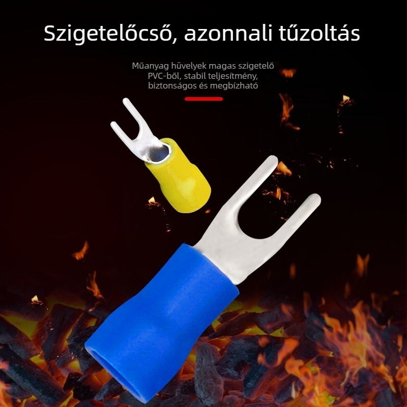 SV terminálkészlet dobozban – villa típusú előre szigetelt crimp terminálok, professzionális használatra