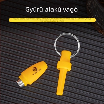 HANNICOOK Szivar eszköz készlet: rozsdamentes acél V-vágó, lapos szivarolló, szivarlyukasztó, hamutartó