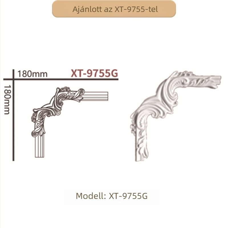 PU francia stílusú sarokdíszítő csík virágos mintával, nappaliba, TV falra (modell 9721, reliefes textúra)