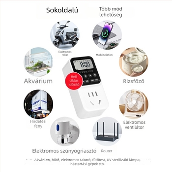 Intelligens időzítő aljzathoz automatikus kioldás, időzítéses EV töltés, 24 órás ciklus • Márka: voampere • CCC tanúsított • Időzítő funkció