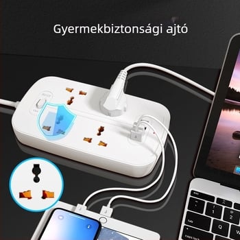 Jishun lángálló Type-C elosztó, 10A, 250V AC