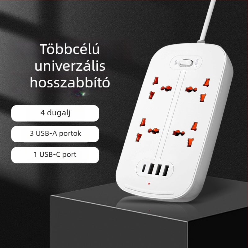 Jishun lángálló Type-C elosztó, 10A, 250V AC