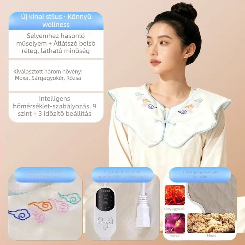 Ai Chuang elektromos melegítésű váll- és nyakvédő Mugwort melegítő kompresszióval egészségügyi masszázshoz