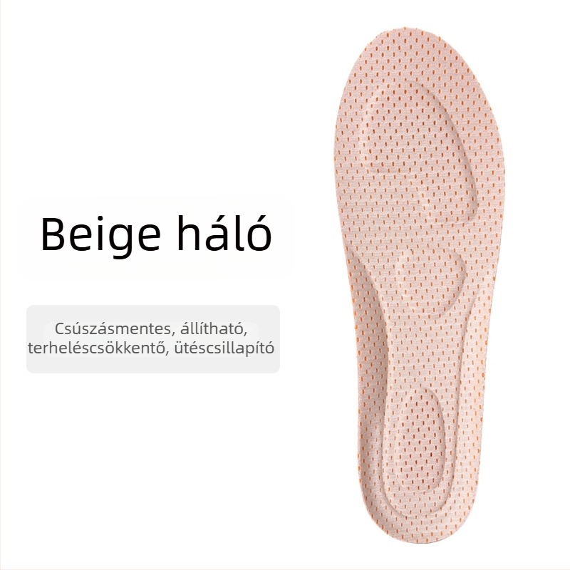 Csillapító hatású, légáteresztő talpbetét, nedvszívó, masszázs funkcióval, vastag, puha talp