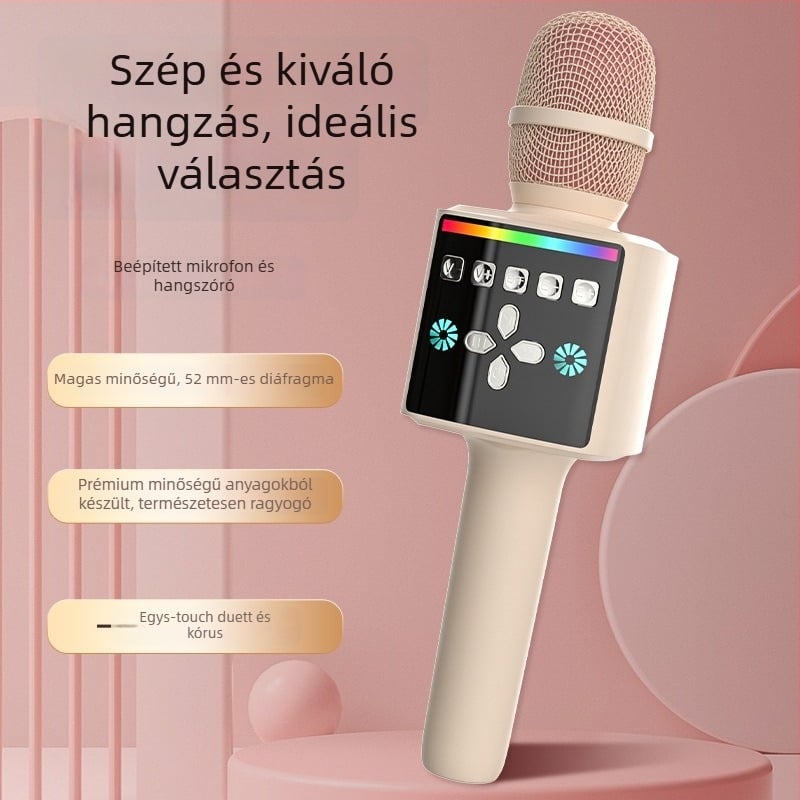 Vezetékes otthoni karaoke mikrofon beépített akkumulátorral - 8W, 5V, 100Hz-20kHz, SNR ≥85dB, 1200-2000mAh