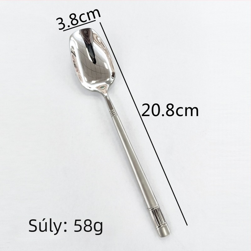 Rozsdamentes acél kanál, modern minimalist design, tükrös felület, testreszabás elérhető
