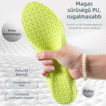 PU talpbetét magasságot növelő masszázzsal, légáteresztő, nedvességelvezető, ütéscsillapító