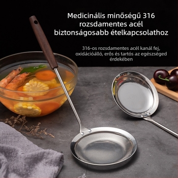 316 rozsdamentes acél, vastag habkanál, nyéllel – hálós szűrő sütéshez