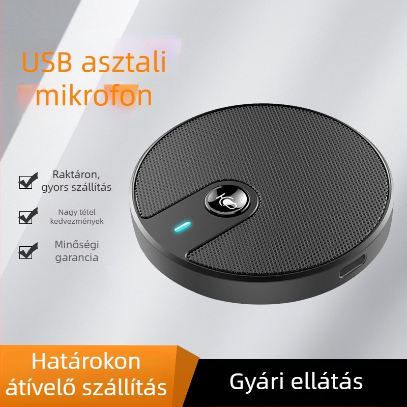 M7S Vezeték nélküli USB Asztali Mikrofon PC-hez — Kondenzátor mikrofon konferenciákhoz, online órákhoz, felvételhez és élő közvetítéshez; CNC cink ötvözet ház; frekvencia-tartomány 100 Hz–20 kHz; SNR ≥60 dB; USB tápellátás 5V