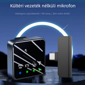 Lavalier mikrofon élő közvetítéshez és professzionális felvételhez, omnidirekcionális, Bluetooth 5.3, frekvenciatartomány 20 Hz-20 kHz, SNR ≥60 dB, akkumulátor üzemideje 1–3 óra