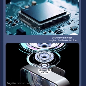 Lavalier mikrofon élő közvetítéshez és professzionális felvételhez, omnidirekcionális, Bluetooth 5.3, frekvenciatartomány 20 Hz-20 kHz, SNR ≥60 dB, akkumulátor üzemideje 1–3 óra