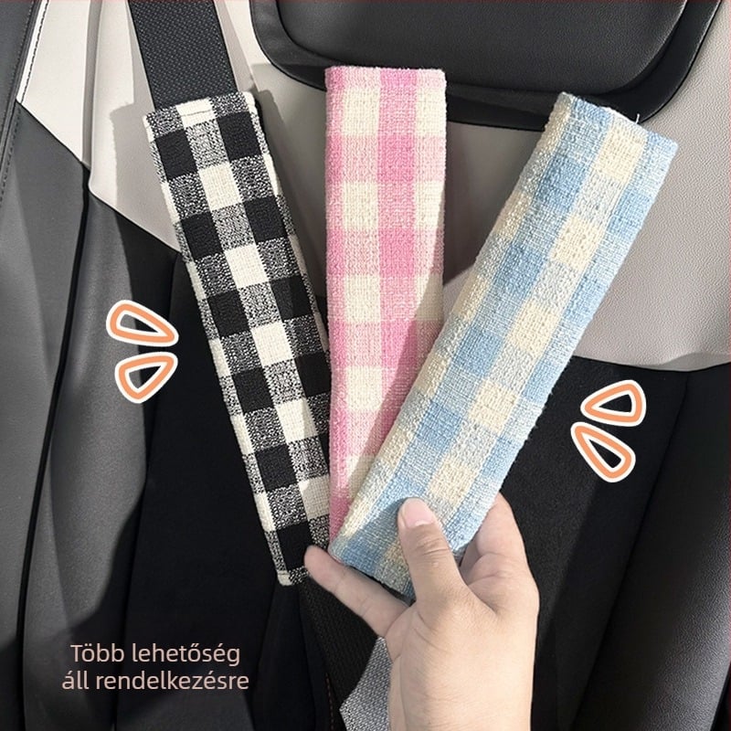 Autóbiztonsági öv vállvédő, gyapjúból, dekoratív kiegészítő, Blue Rain márka, 50 g, logó nyomtatás elérhető