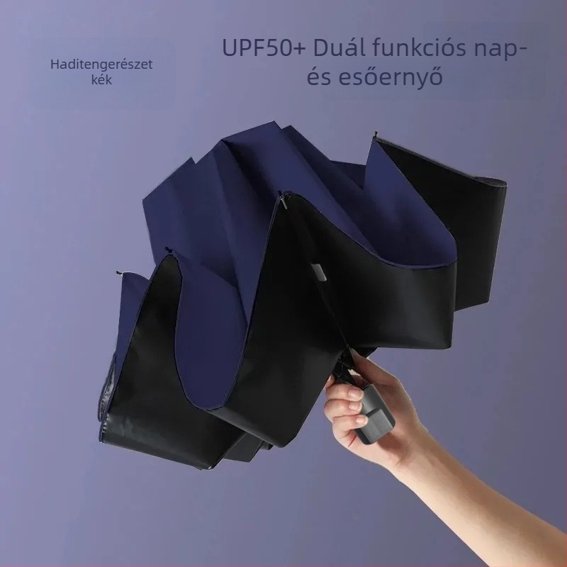 Udas 3 részes összecsukható esernyő 8 bordával, automatikus nyitás, acél tengellyel, UPF>50