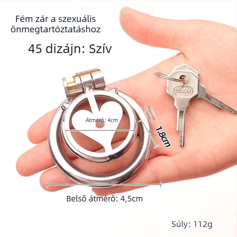 Fém péniszzár férfiaknak, kézi vezérlés, síkosító nélkül, Cherry Fini márka.