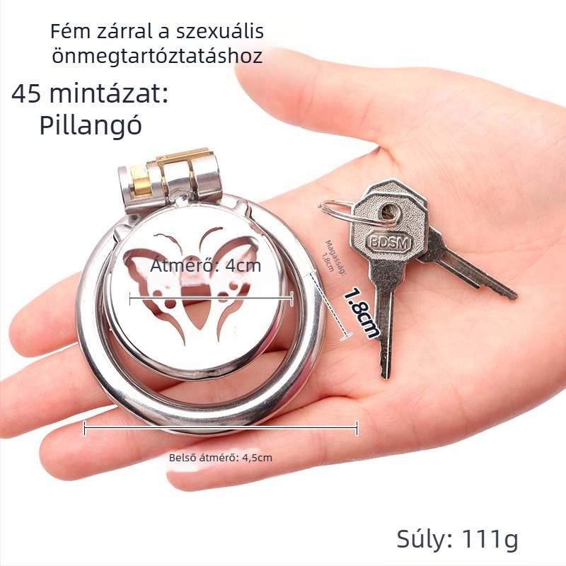 Fém péniszzár férfiaknak, kézi vezérlés, síkosító nélkül, Cherry Fini márka.