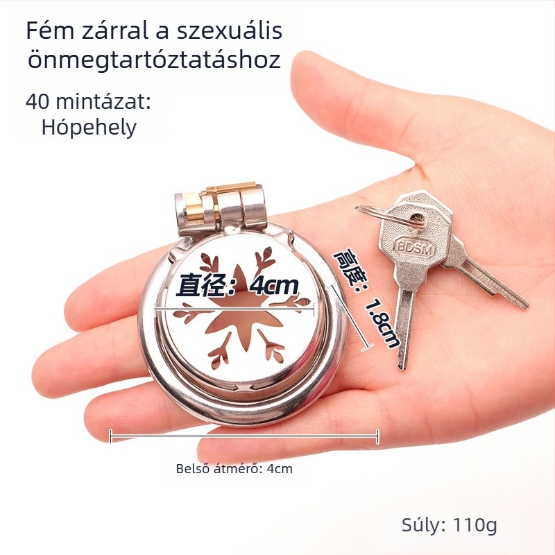 Fém péniszzár férfiaknak, kézi vezérlés, síkosító nélkül, Cherry Fini márka.