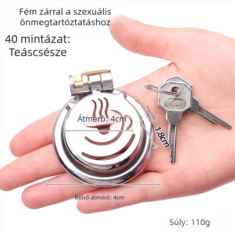 Fém péniszzár férfiaknak, kézi vezérlés, síkosító nélkül, Cherry Fini márka.