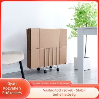 Kovácsoltvas tárolóállvány - 1 rétegű, mozgatható, többfunkciós, szénacélból, konyha és nappali számára