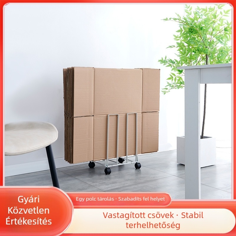 Kovácsoltvas tárolóállvány - 1 rétegű, mozgatható, többfunkciós, szénacélból, konyha és nappali számára