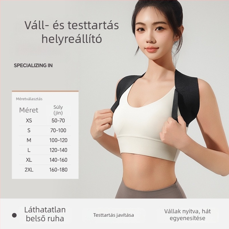 Vállszalag testtartás-korrekcióhoz – poliészter, modell JBBS-3046, univerzális használat, jóga-kompatibilis