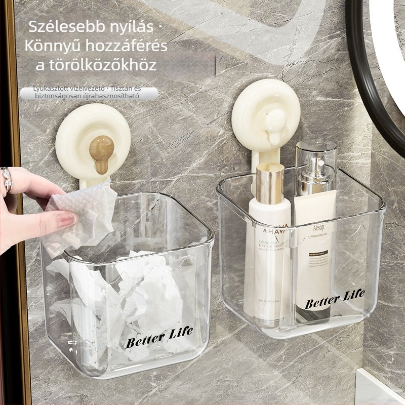 Arctörölközőtartó szívócsés rögzítésű, falra szerelhető, 1 szint, ABC+PC anyag, fürdőszoba