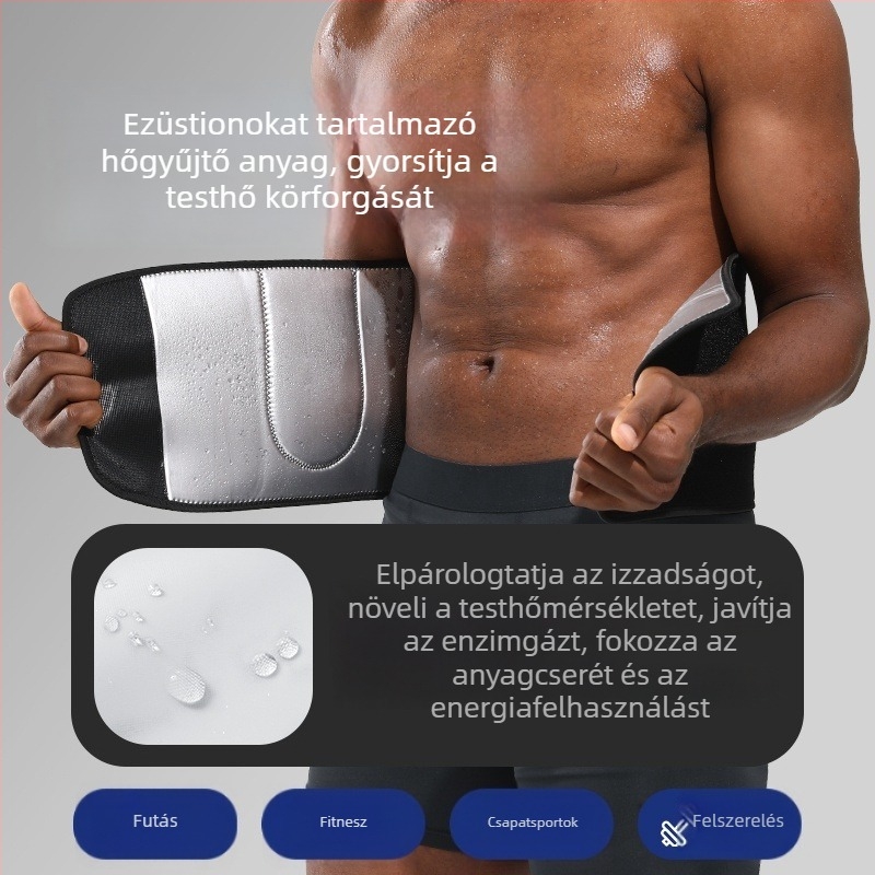 Deréktáji izzadásöv edzéshez – univerzális használat, jógahoz, derékvédő, poliészter rost