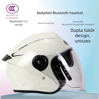 3/4 sisak elektromos járművekhez, beépített Bluetooth headsettel, univerzális méret, ABS, minden évszakra
