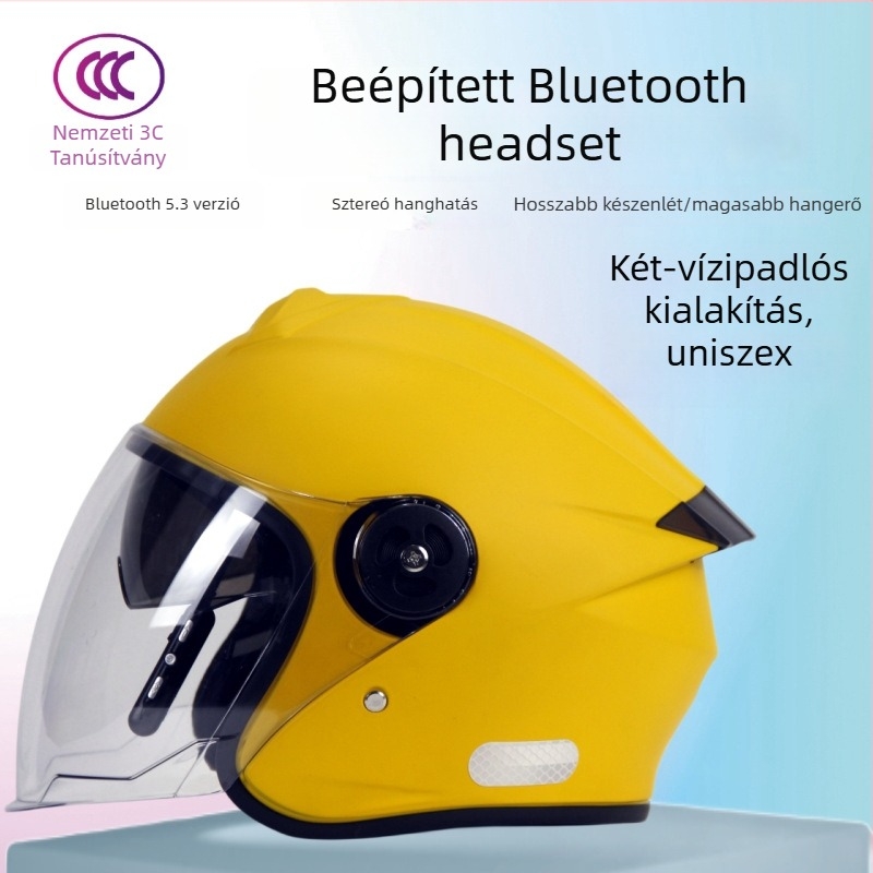 3/4 sisak elektromos járművekhez, beépített Bluetooth headsettel, univerzális méret, ABS, minden évszakra