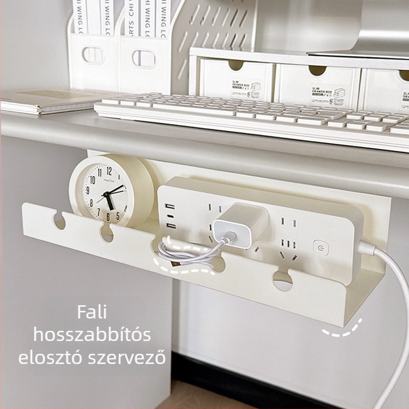 Műanyagból készült falra szerelhető kábelkezelő asztali tároláshoz, modern minimalista stílus, Lemon book