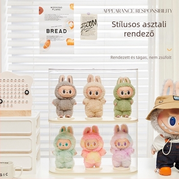 Figurák tároló doboza, modell 629, műanyag PS+PET, stackelhető, Rendezésre, modern minimalist stílus