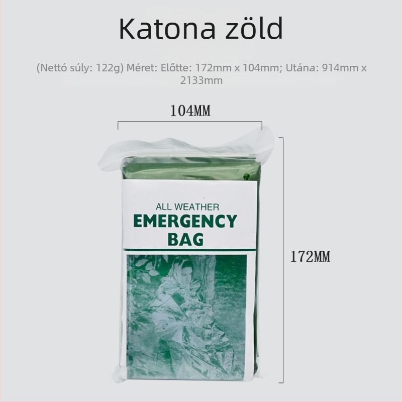 Elsősegélyes hálózsák – PE bélés, PE anyag, borítékos kialakítás, 128 g, felnőtteknek