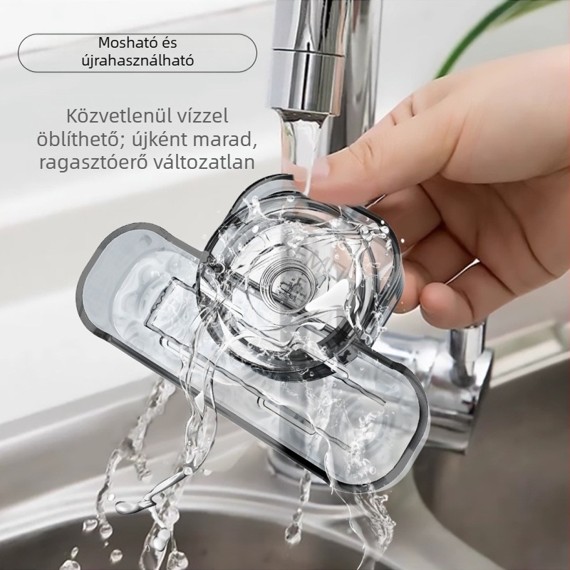 Szívófejű szervező – fúrás nélküli rögzítés, nedvességálló, teherbíró, műanyag, modern minimalist stílus