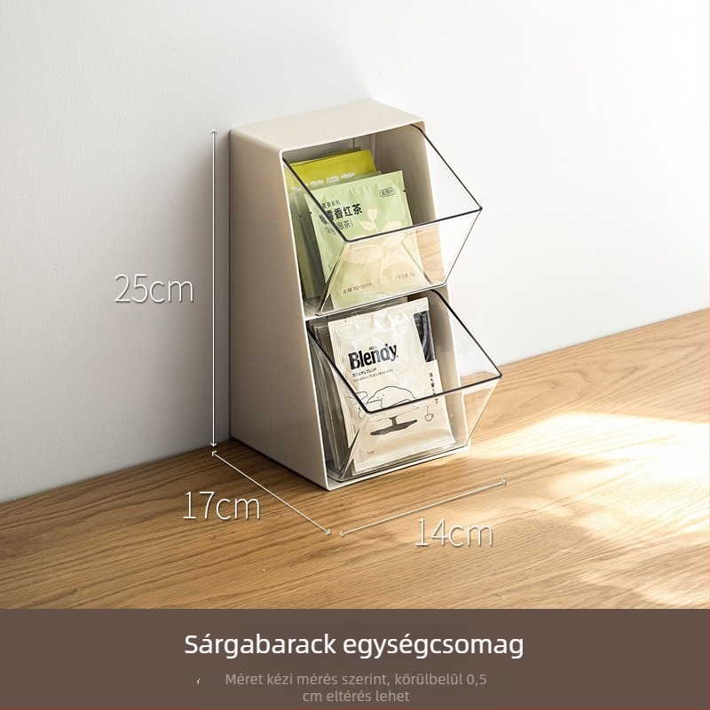 Tea zsák tartó, műanyag (PET+ABS+GPPS), 8L kapacitás, modern minimalist stílus, testreszabás és logónyomtatás