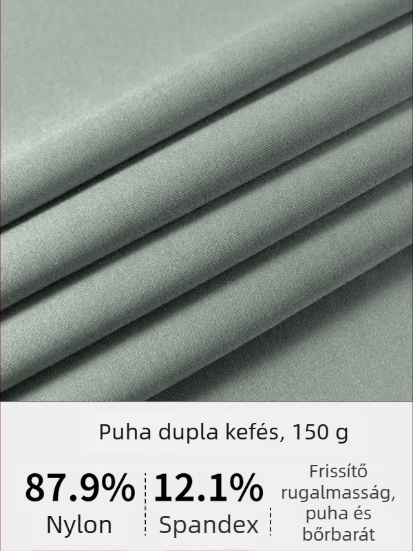 Jóga felső rövid ujjú, lélegző, gyorsan száradó anyag, Cloud Sense Pro szövet, 87,9% nylon, 12,1% spandex, karcsú szabás