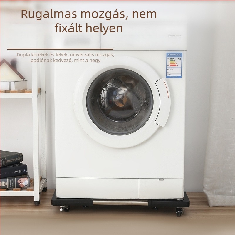 Műanyag 1-szintes tárolóállvány — mozgatható, forgatható, bővíthető, fúrásmentes, fürdőszobai használatra
