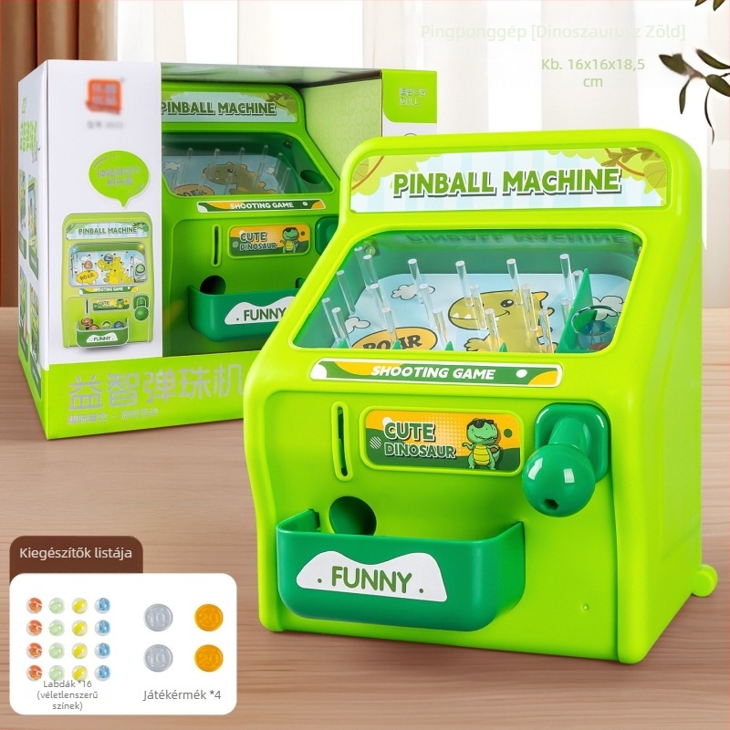Üveggolyó lövő játékgép — edukatív játék 4–6 éveseknek, műanyag kivitel, modell 8833, színes dobozos csomagolás