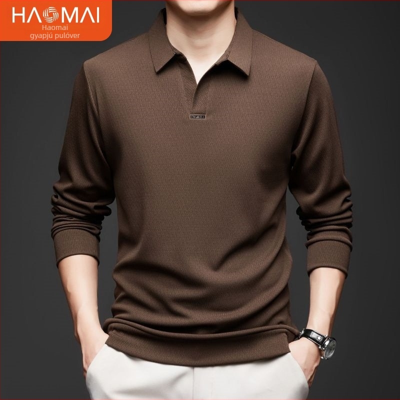 Hosszú ujjú polo ing, Slim fit, mosott felület, Poliészter 84,2% + Spandex 15,8%, lélegző anyag