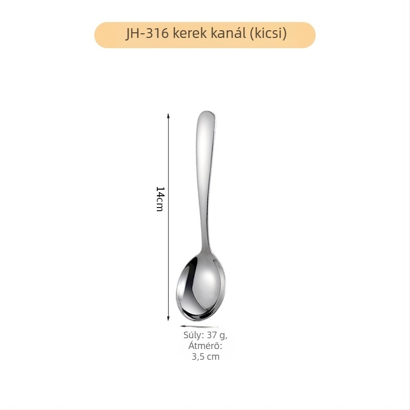 316-os rozsdamentes acél kanál gyerekeknek, modern minimalist stílus, Hong Junda márka, tükörfényezés