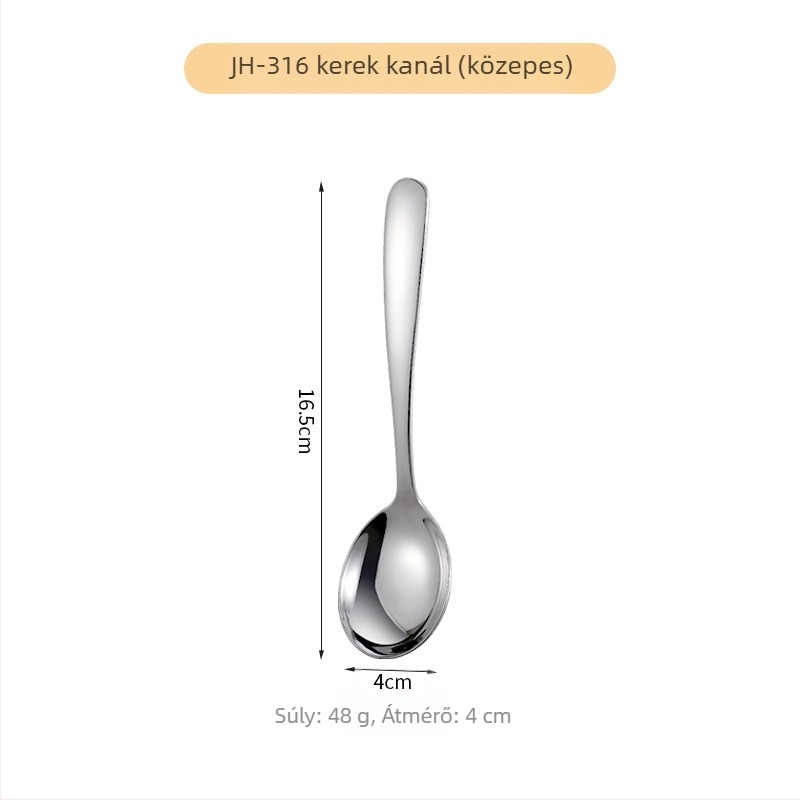 316-os rozsdamentes acél kanál gyerekeknek, modern minimalist stílus, Hong Junda márka, tükörfényezés
