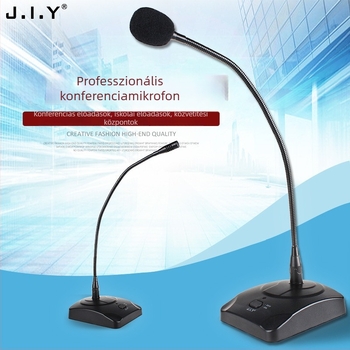 SF-38 6,35 mm interfészű vezetékes konferencia mikrofon asztali kivitelben, rugalmas nyakkal, előadások és értekezletekhez, 20 Hz–20 kHz, SNR ≥75 dB