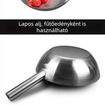 Konyhai kanál vastagított rozsdamentes acélból, rövid nyélű víz- és leveskanál (Anyag: rozsdamentes acél; Fogantyú: rozsdamentes acél; Stílus: modern minimál)