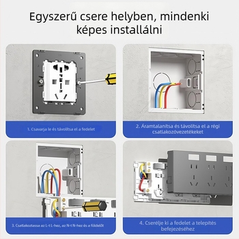 Felszínre szerelt bővítő aljzat 21 lyukkal, kapcsolható tápegység, foszfor-bronz test, 10 A, 250 V AC, egymodulos, többlyukas kialakítás