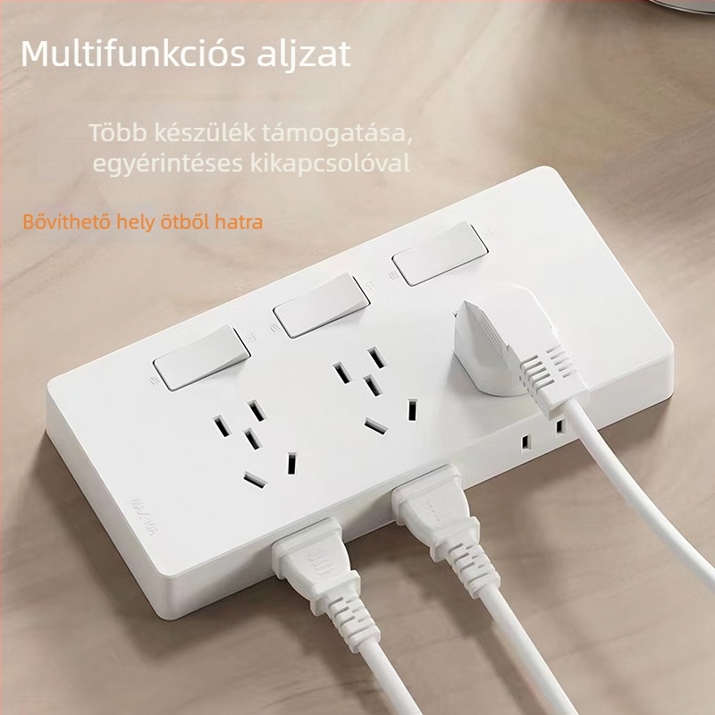 Felszínre szerelt bővítő aljzat 21 lyukkal, kapcsolható tápegység, foszfor-bronz test, 10 A, 250 V AC, egymodulos, többlyukas kialakítás
