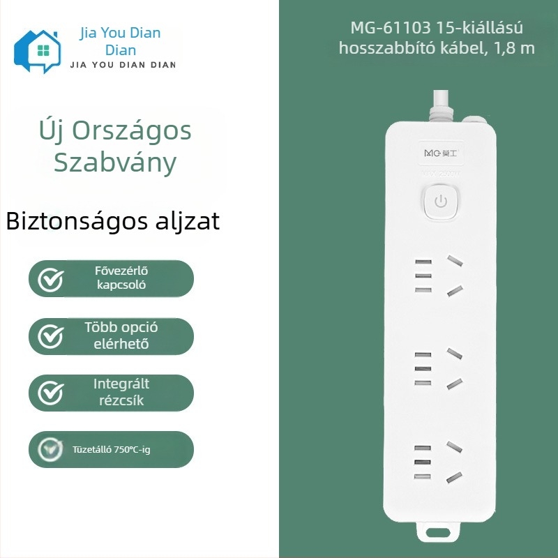 Mo Gong Kábelcsatlakozóaljzat 15 lyukkal, oxigénmentes réz maggal, 10 A, 250 V AC