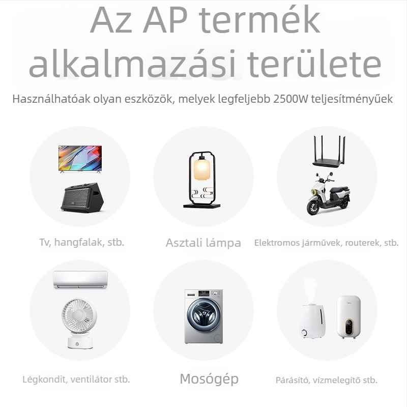 Pucai vezeték nélküli távirányítós aljzat, 220V, 10A, 2500W, biztonsági védelemmel