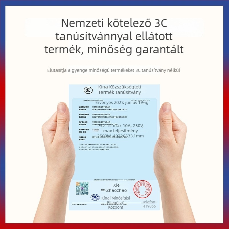 Pucai vezeték nélküli távirányítós aljzat, 220V, 10A, 2500W, biztonsági védelemmel