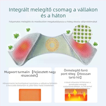 Váll- és nyakmelegítő önmelegítő mellény, infravörös melegítés, pamutfonal, nyakfedés, magáncímkére kész