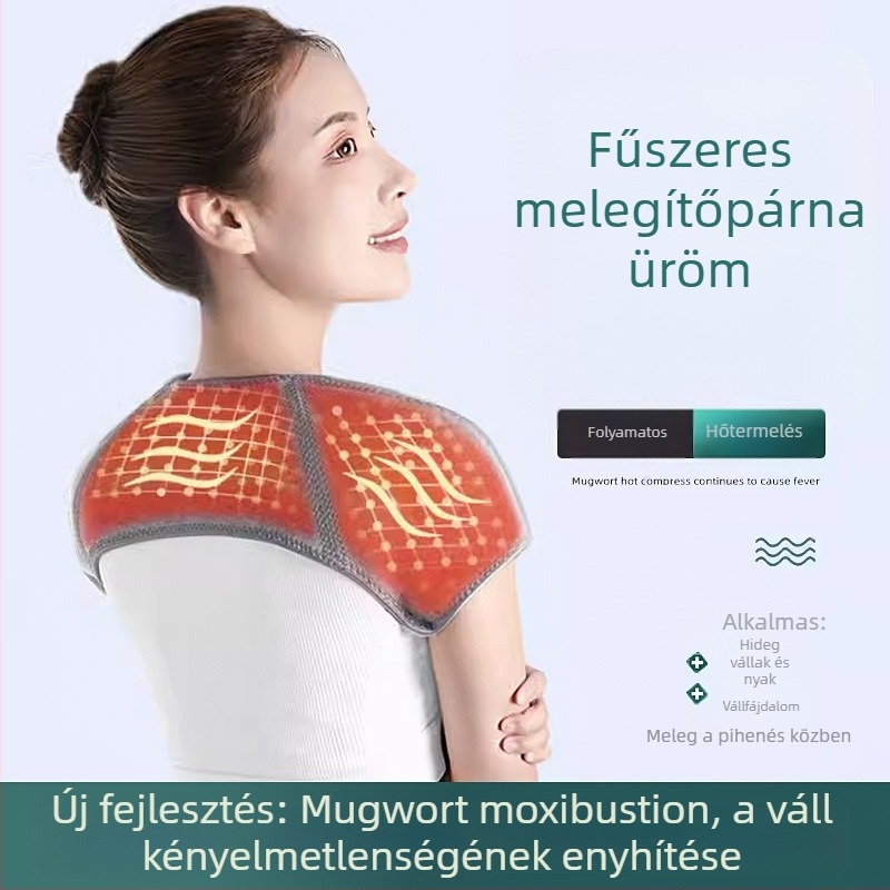 Váll- és nyakmelegítő önmelegítő mellény, infravörös melegítés, pamutfonal, nyakfedés, magáncímkére kész